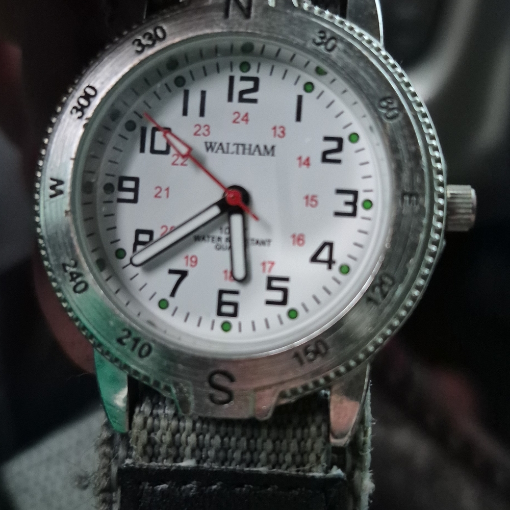 Waltham Silver and Black Wearable Watch